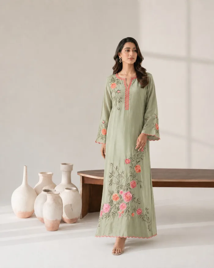 Sage Blossom, cotton Silk