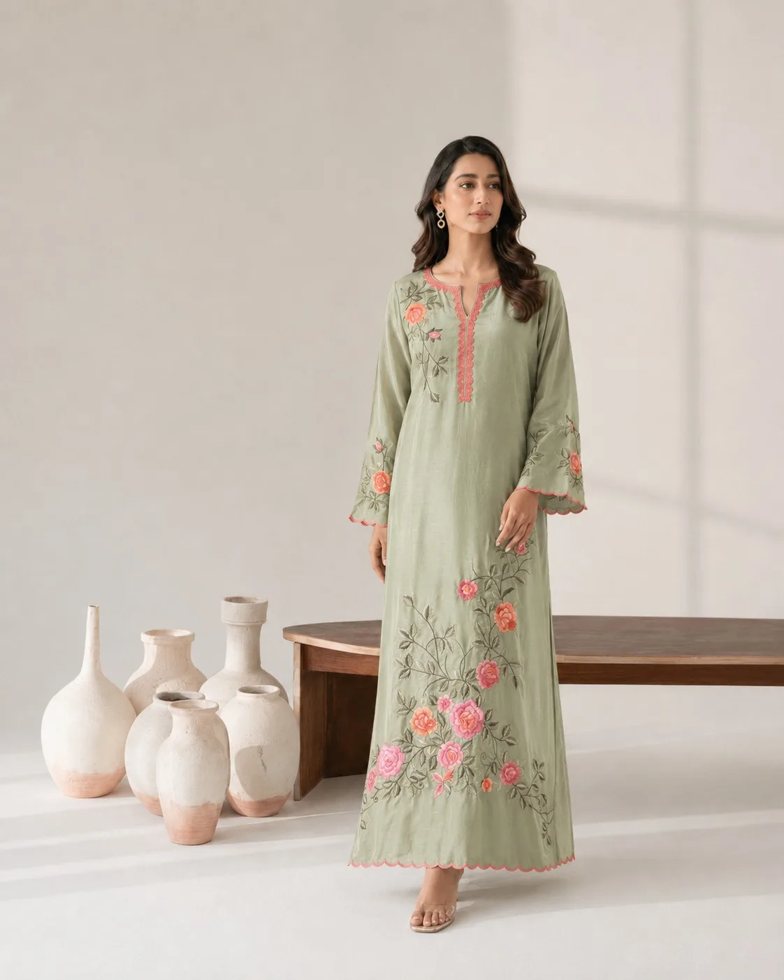 Sage Blossom, cotton Silk